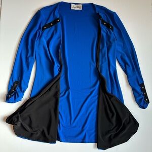 Joseph Ribkoff Women’s Open Front Cardigan Blue Black Size Small (Estimate)